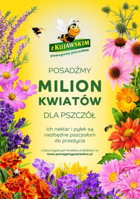Posadzmy milion kwiatow dla pszczol plakat
