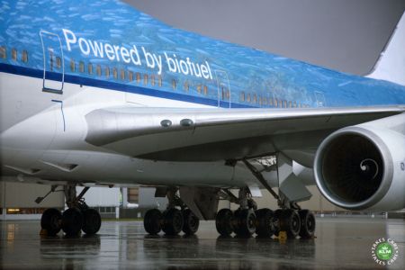 Samolot KLM lot na biopaliwie